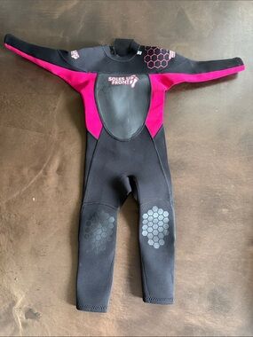 Kids' Black & Pink Full Wetsuit